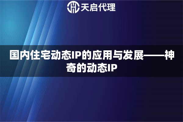 國內住宅動態IP的應用與發展——神奇的動態IP