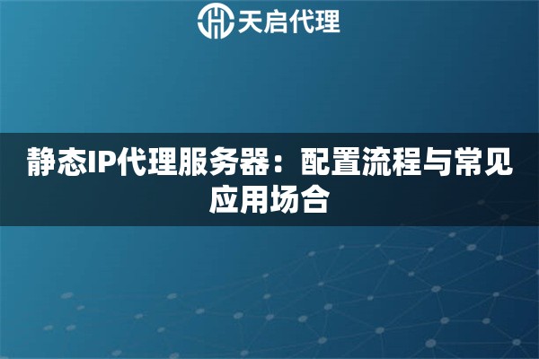 靜態IP代理服務器：配置流程與常見應用場合