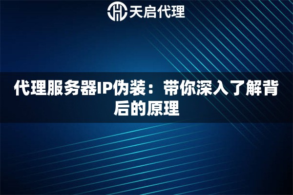 代理服務器IP偽裝：帶你深入了解背后的原理