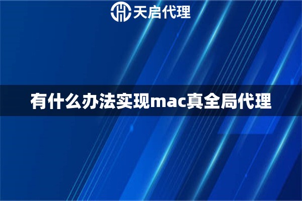 有什么辦法實現mac真全局代理