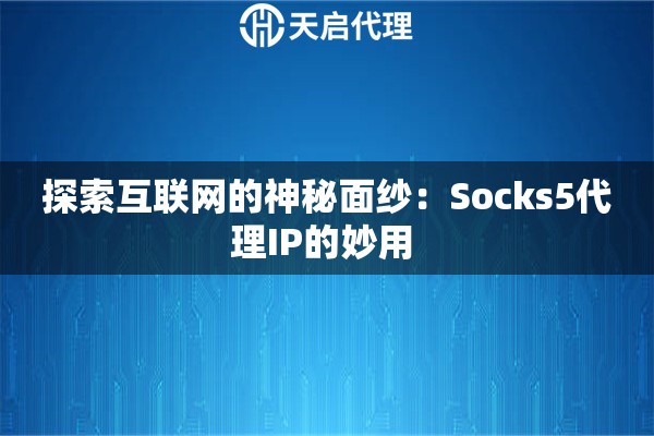 探索互聯網的神秘面紗：Socks5代理IP的妙用 