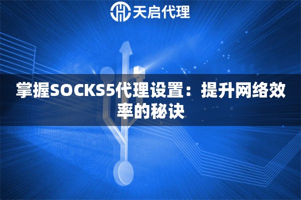 掌握SOCKS5代理設置：提升網絡效率的秘訣