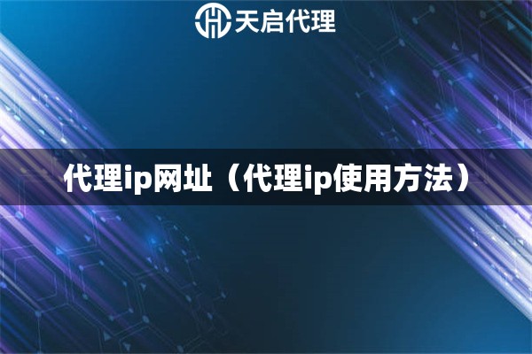 代理ip網址（代理ip使用方法）