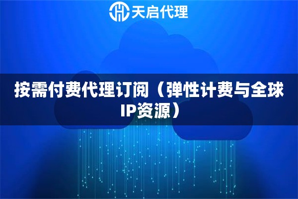 按需付費(fèi)代理訂閱（彈性計(jì)費(fèi)與全球IP資源）