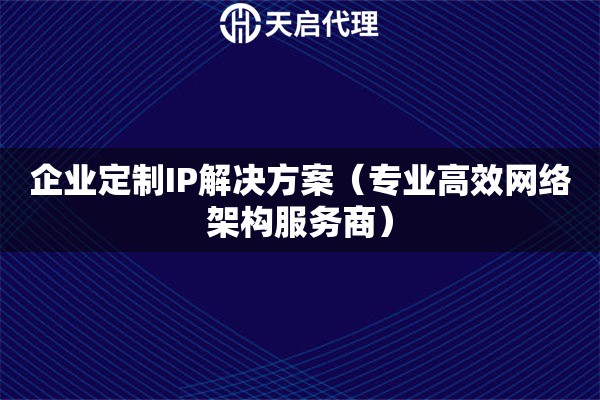 企業(yè)定制IP解決方案（專業(yè)高效網(wǎng)絡(luò)架構(gòu)服務(wù)商）