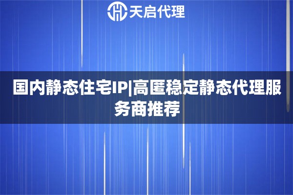 國(guó)內(nèi)靜態(tài)住宅IP|高匿穩(wěn)定靜態(tài)代理服務(wù)商推薦