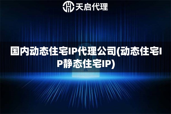 國內動態住宅IP代理公司(動態住宅IP靜態住宅IP)