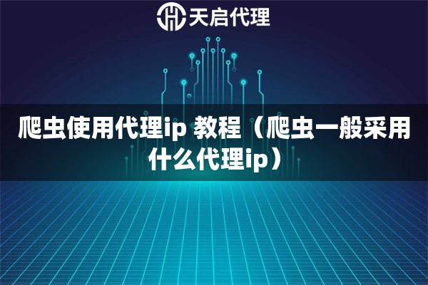 爬蟲使用代理ip 教程（爬蟲一般采用什么代理ip）