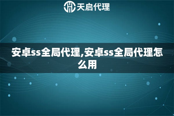 安卓ss全局代理,安卓ss全局代理怎么用