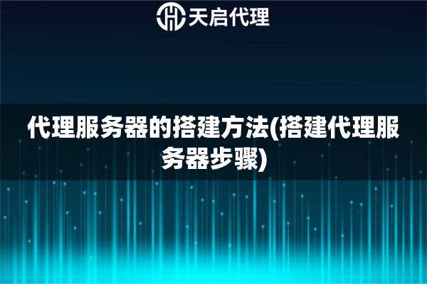 代理服務器的搭建方法(搭建代理服務器步驟)