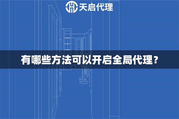 有哪些方法可以開啟全局代理？