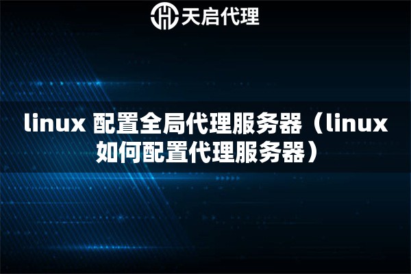 linux 配置全局代理服務器（linux如何配置代理服務器）