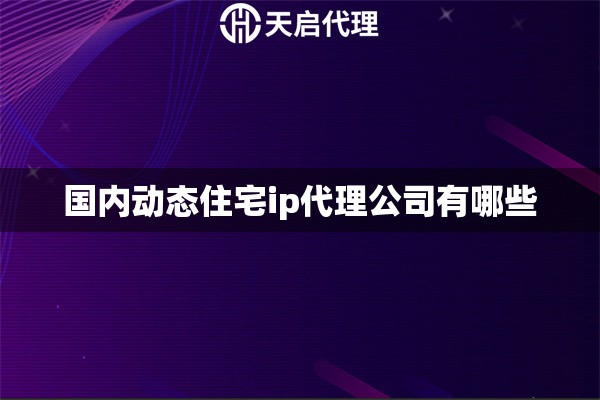 國內(nèi)動(dòng)態(tài)住宅ip代理公司有哪些
